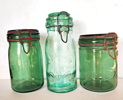 Lot bocaux anciens en - 3,
