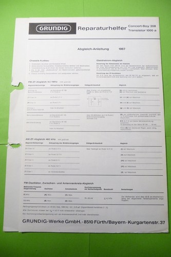 Manuel service pour - pour, grundig