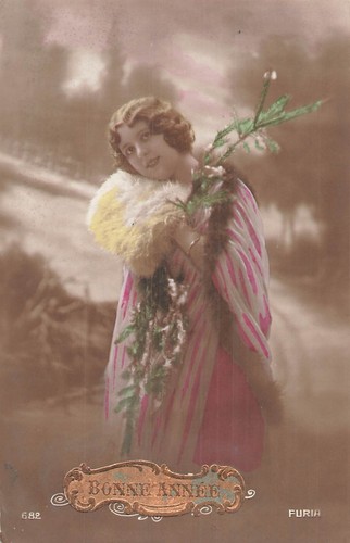 Femme elegante avec - cp,