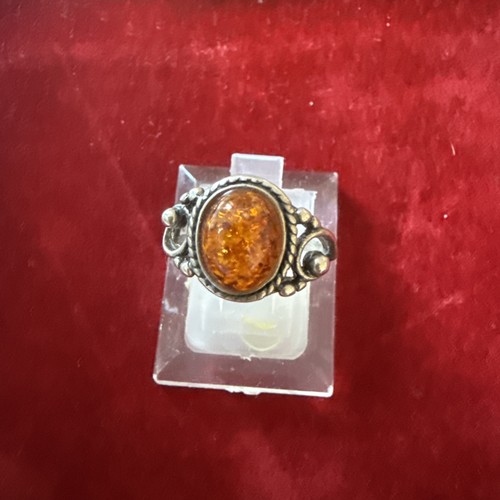 Bague ancienne ambre argent - ancienne, et