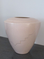 SAINT CLEMENT Imposant vase ART DECO faience craquelé