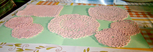 Lot napperons crochet - au, de