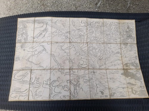 Carte entoilee 18eme 1757 - carte,
