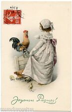 ARTIST SIGNED.  chicken . Rooster . Chicks . Child . Hen . Chicks .Rooster . Child
