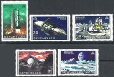 Timbres Cosmos Apollo XI Seychelles 247/251 ** - 81895FS
