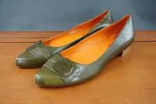 Miz Mooz Enigma Shoes Womens Size 11 Green Leather Low Heel Slip On Flats Dressy
