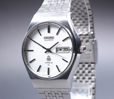 Vintage 1977 [Near Mint] Seiko Type II 4316-8000 Silver Quartz Men's Watch JAPAN