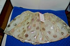 JUPE NEUVE LILI GAUFRETTE 4 ANS doublee or papilles dessus superbe***