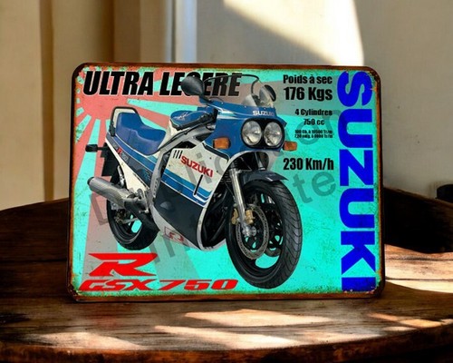 Plaque métal vintage suzuki - métal,