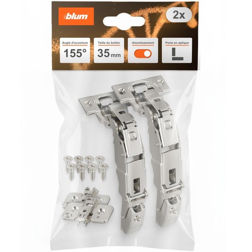 Charnière grand angle clip - angle,