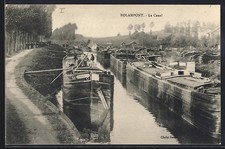 CPA Rolampont, Le Canal avec