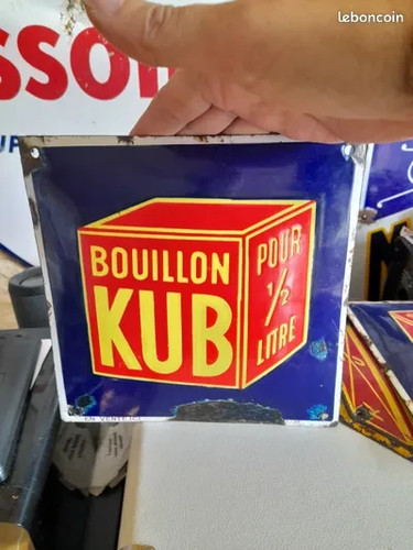 Plaque émaillée bouillon kub - émaillée,