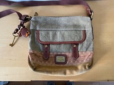 Sac FOSSIL D'Occasion - 30 X 27 Cm - Tissu Et Cuir
