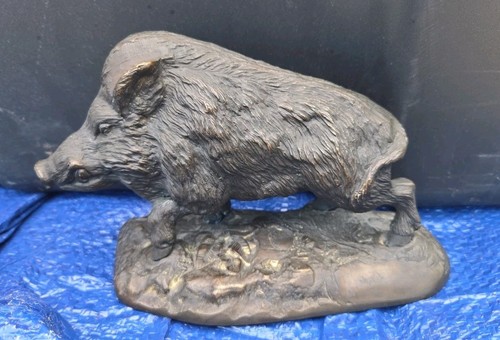 Vintage bronze wild boar - bronze,