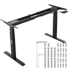 VEVOR Cadre de bureau électrique sur pied double moteur réglable 65-129 cm noir