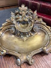 Encrier & Vide Poche Grotesque Bronze Doré Napoléon III Chimere & inkwell