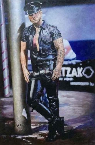 Homme gay cuir peinture - gay, sm