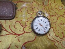 old 19th century steel chronometer gusset watch 5cm works but needs to be revised