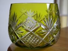 BACCARAT MODEL HYERES ANTIQUE TEALIGHT CRYSTAL DOUBLE COLOR CHARTREUSE