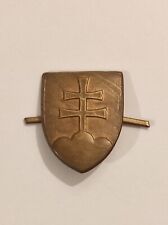 Vintage Slovakian army insignia hat pin brass badge patch military cap