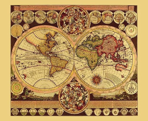 Carte monde historique - carte,