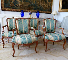 4 fauteuils cabriolet en bois sculpté - époque Louis XV