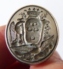 Sceau cachet seal en argent 19e siècle avec armoiries Marquis ROUSSEAU DE CHAMOY