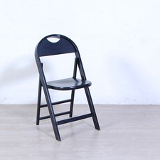 Vintage Brand Made In Italy Design 1960s Black Varnished Wood Folding Chair