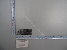 ORIGINAL METAL WARNING PLATE FOR A FRENCH ELECTRIC BRILLIE CLOCK