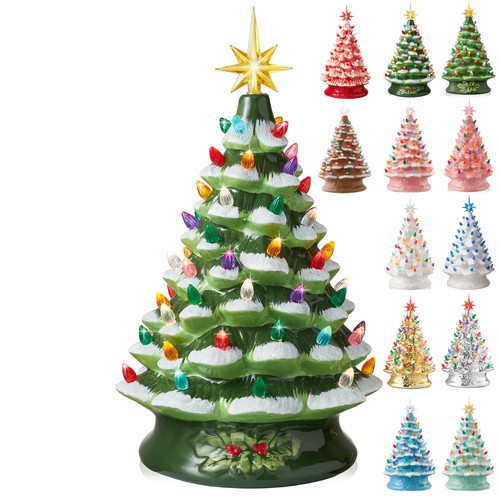 Pre lit ceramic christmas - pre-lit,