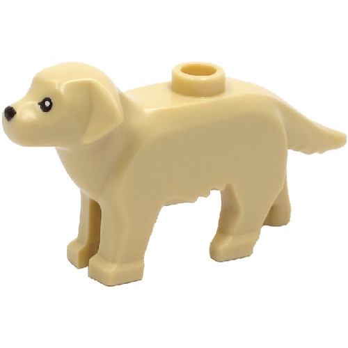 Lego figure tan dog - figure, dog,