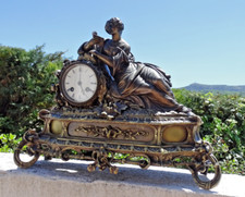 Napoleon III era bronze clock. La Liseuse