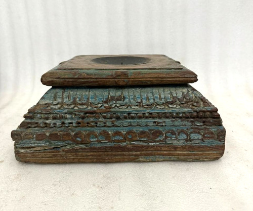 Porte bougie ancien - porte-bougie, bois