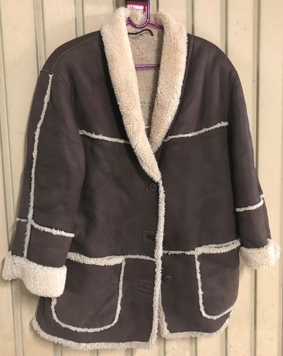 Veste marron peau - , lainée