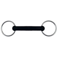 Mors 2 anneaux FEELING caoutchouc, droit - inox pour cheval