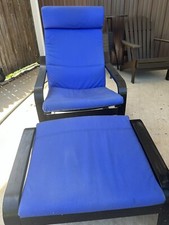 IKEA Poang Armchair - Chair & Ottoman With Cushions