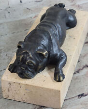 Art Déco Abstrait Moderne Anglais Français Bouledogue Chien Bronze Main Faite