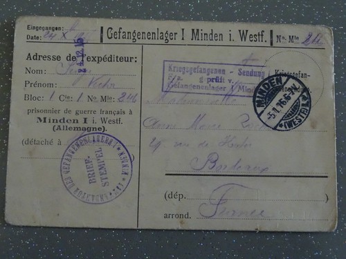 Carte prisonniers guerre - carte,