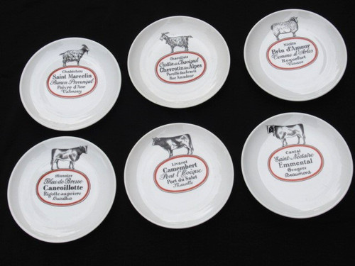 Assiettes fromage porcelaine - fromage,