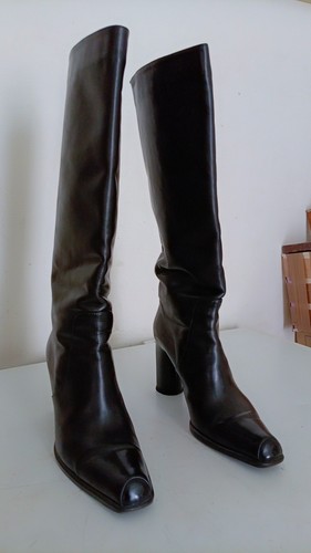 Bally bottes hautes cuir noir