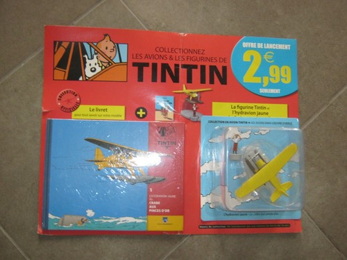 Tintin avion hydravion jaune - tintin, 1