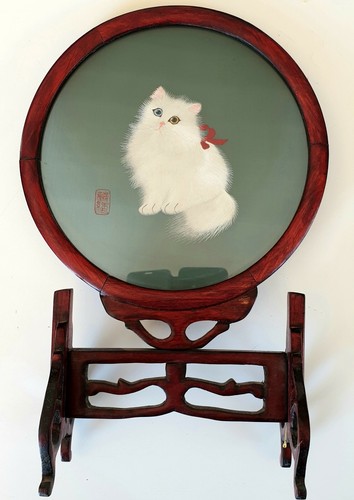 Sous verre rond chat - verre,