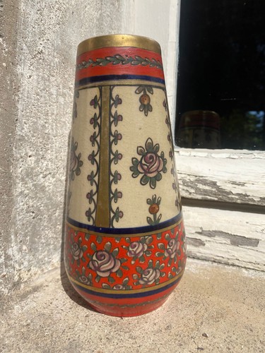French faience vase - french, signed