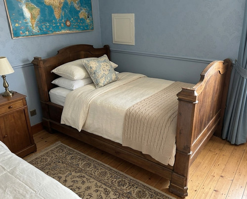 Rare lit ancien bois massif - ancien,