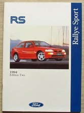 FORD RS Rallye Sport Car Sales Brochure 1994 Ref FA906/19 Fiesta Escort Cosworth