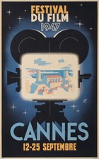 POSTER POSTER CANNES FESTIVAL CINEMA 1947