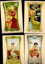 lot 11 carte postale rééition publicitaire lu lefevre utile art nouveau tb état