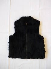 Gilet en fourrure de lapin noire - TU