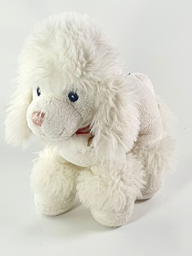 Peluche doudou chien blanc - peluche,