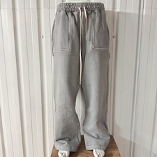 Illicit Bloc Mens Blank Straight Leg Pants Powder Grey 600GSM 100% Cotton
